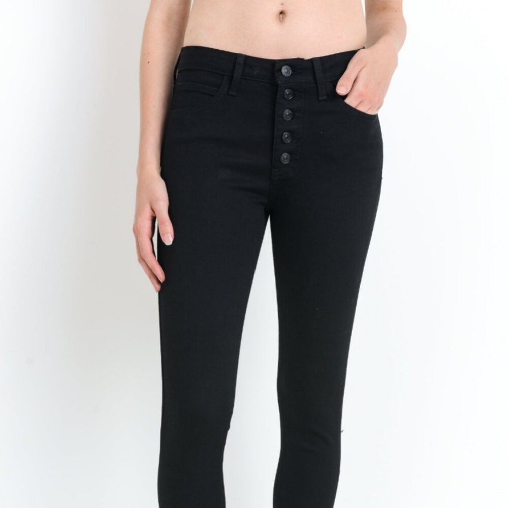 HIGH-RISE CROPPED SKINNY JEANS (BLACK)